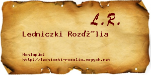 Ledniczki Rozália névjegykártya